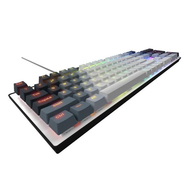 Lorgar Azar 514, mechanická herná klávesnica, RGB podsvietenie, 18 režimov,  USB-C, biela 