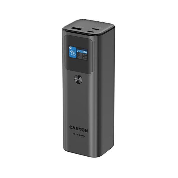 Canyon PB-2010, Powerbank, Li-Pol, 27.000 mAh, Digitálny displej, 2xUSB-C + 1xUSB-A, výkon 140W, nabíjanie notebookov! 