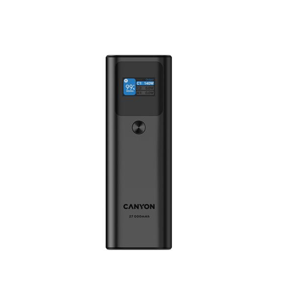 Canyon PB-2010, Powerbank, Li-Pol, 27.000 mAh, Digitálny displej, 2xUSB-C + 1xUSB-A, výkon 140W, nabíjanie notebookov! 