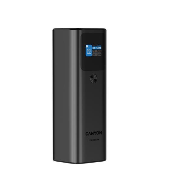 Canyon PB-2010, Powerbank, Li-Pol, 27.000 mAh, Digitálny displej, 2xUSB-C + 1xUSB-A, výkon 140W, nabíjanie notebookov! 