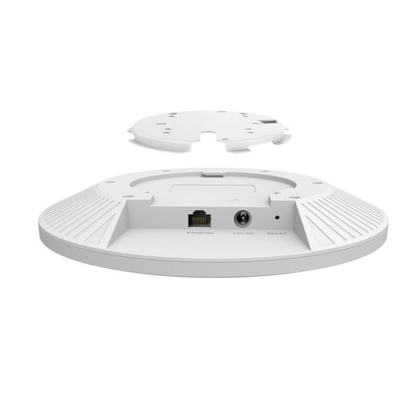 Omada  AX6000 Ceiling Mount Dual-Band Wi-Fi 6 Access Point PORT: 1×2.5G RJ45 Port SPEED:1148Mbps at  2.4 GHz + 4804 Mbps 
