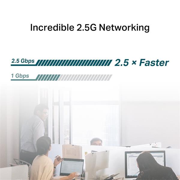2.5 Gigabit PCI Express Network Adapter SPEC: PCIe 2.1 ×1 FATURE: Support 2.5/1 Gbps and 100 Mbps Network Standards 