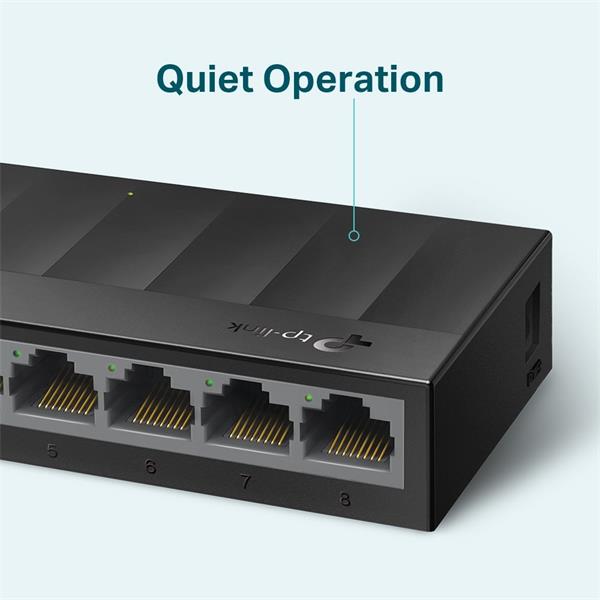 LiteWave 8-Port Gigabit Desktop Switch  PORT: 8× Gigabit RJ45 Ports SPEC: Desktop Plastic Case FEATURE: Plug and Play 