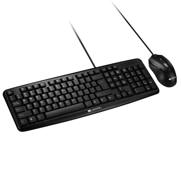 Canyon SET-1,  USB combo - plnohodnotná klávesnica,  SK/CZ  + obojručná myš 1.000 dpi 