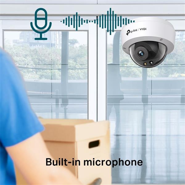 4MP Full-Color Dome Network Camera SPEC: H.265+/H.265/H.264+/H.264, 1/3" Progressive Scan CMOS, Color/0.005 Lux@F1.6, 0  