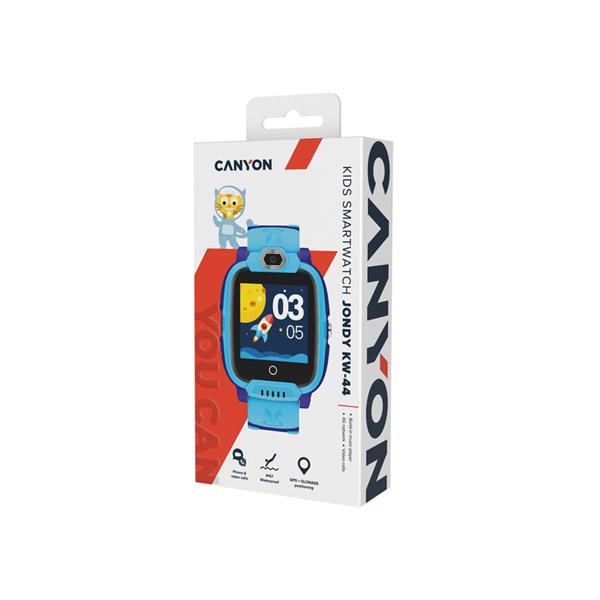 Canyon Jondy KW-44, smart hodinky pre deti s funkciou 4G Video a GSM volaní, GPS tracking, displ. 1.44´´, fotoap, modré 