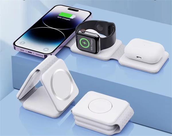 1stCOOL Qi bezdrôtová prenosná nabíjačka 3v1, MagSafe, biela, USB-C 