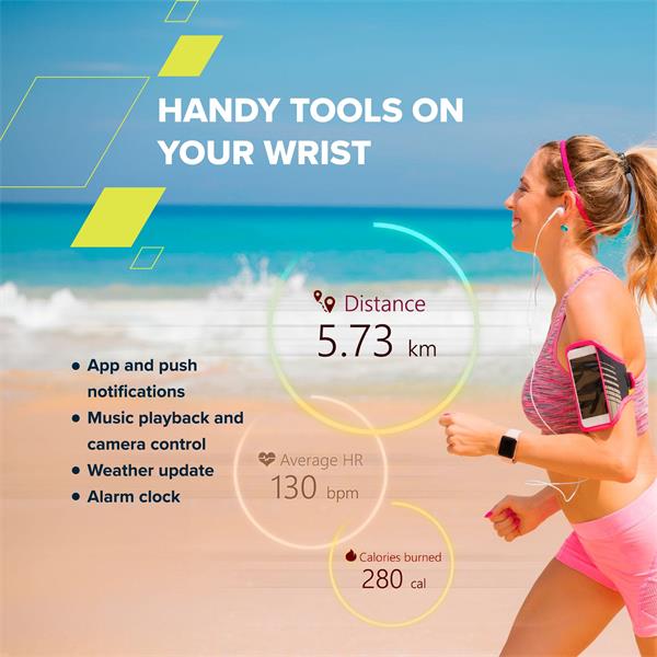 Canyon Easy SW-54, smart hodinky, štíhle, BT s app Canyon Life,  IP touchscreen 1.7´´,  IP68, 14 športov, biele 
