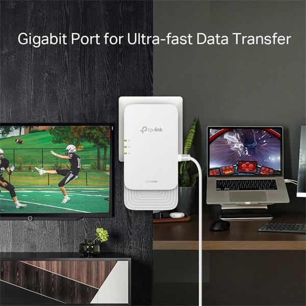 G.hn2400 Powerline AX1800 Wi-Fi 6 Kit KIT: 1× PGW2440 + 1× PG2400P PGW2440: SPEED: 574 Mbps at 2.4 GHz + 1201 Mbps at 5  