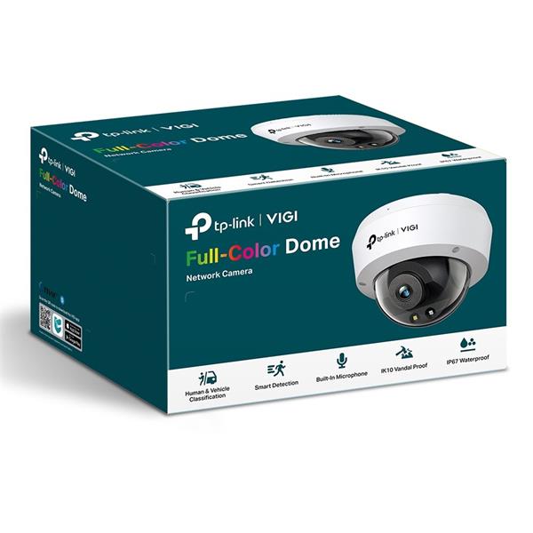 5MP Full-Color Dome Network Camera SPEC: H.265+/H.265/H.264+/H.264, 1/2.7" Progressive Scan CMOS, Color/0.005 Lux@F1.6,  