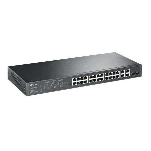 Omada 24-Port 10/100 Mbps + 4-Port Gigabit Smart Switch with 24-Port PoE+ PORT: 24× 10/100 Mbps PoE+ Ports, 4× Gigabit N 