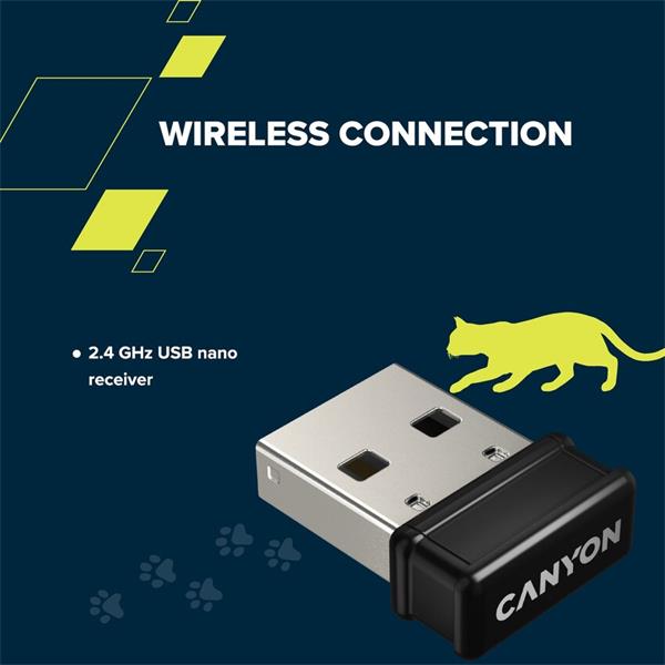 Canyon SET-W6, Kitty Edition, Wireless bezdrôtové combo - multimed. klávesnica, SK/CZ + opt. myš až 1600 dpi, ružová 