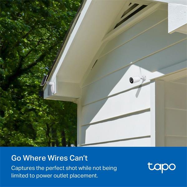 "Solar-Powered Security Camera Kit 1 × Tapo C425, 1 × Tapo A201 SPEC:2K QHD (2560x1440), 2.4 GHz, 10000mAh rechargeable  