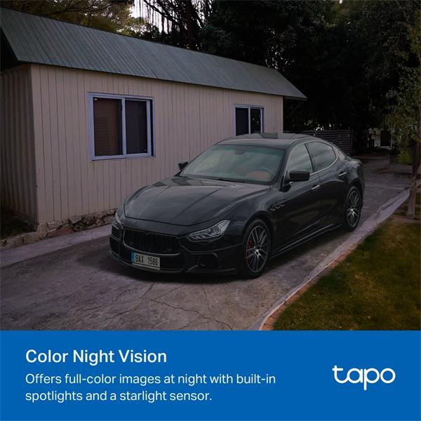 "Solar-Powered Security Camera Kit 1 × Tapo C425, 1 × Tapo A201 SPEC:2K QHD (2560x1440), 2.4 GHz, 10000mAh rechargeable  