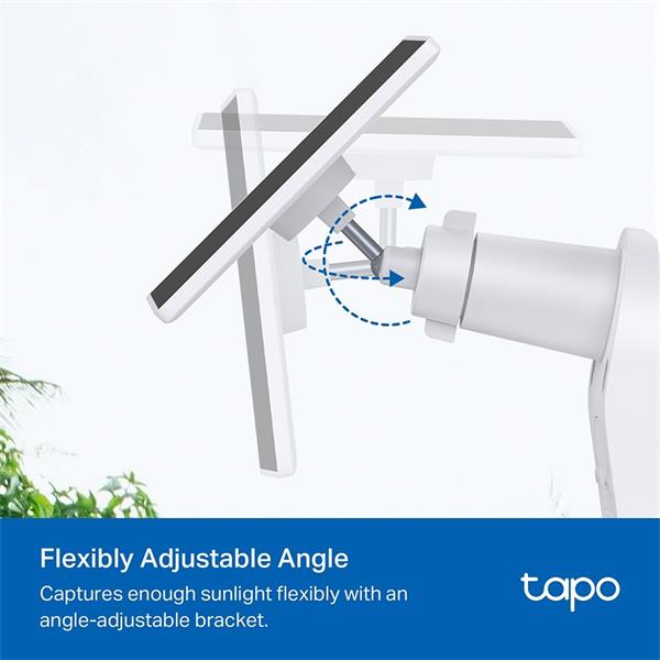 "Tapo Solar Panel SPEC: 5.2V 2.5W FEATURE: Type-C Charging Port, Non-Stop Power,  Flexible Solar Installation, Works wit 