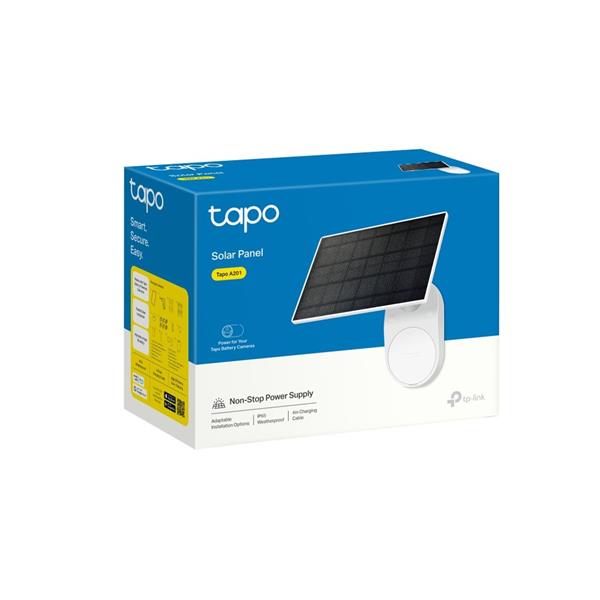 "Tapo Solar Panel SPEC: 5.2V 2.5W FEATURE: Type-C Charging Port, Non-Stop Power,  Flexible Solar Installation, Works wit 