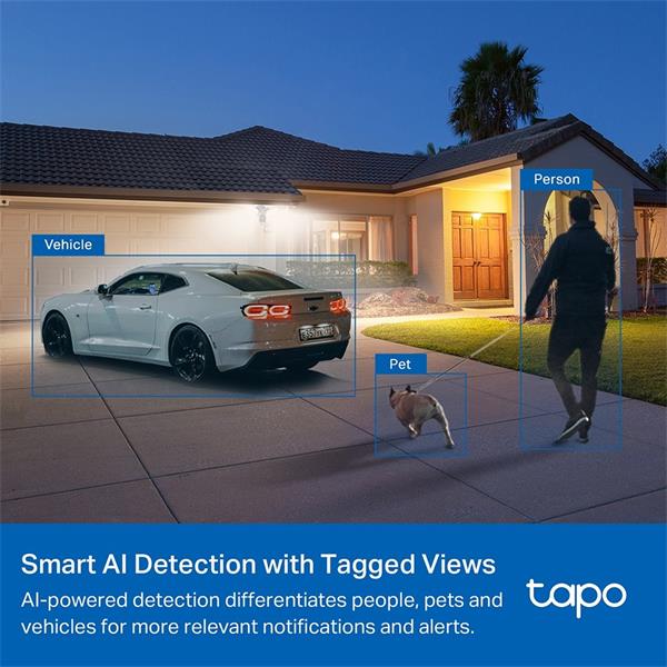 "Smart Floodlight Camera SPEC: 2K QHD (2560x1440), 2.4 GHz, 2800 Lumens (5000K Color Temperature), 270° Passive Infrared 