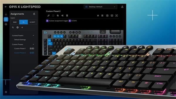 Logitech® G915 X LIGHTSPEED Low-Profile Wireless Gaming Keyboard - BLACK - US INT"L - lineárna 