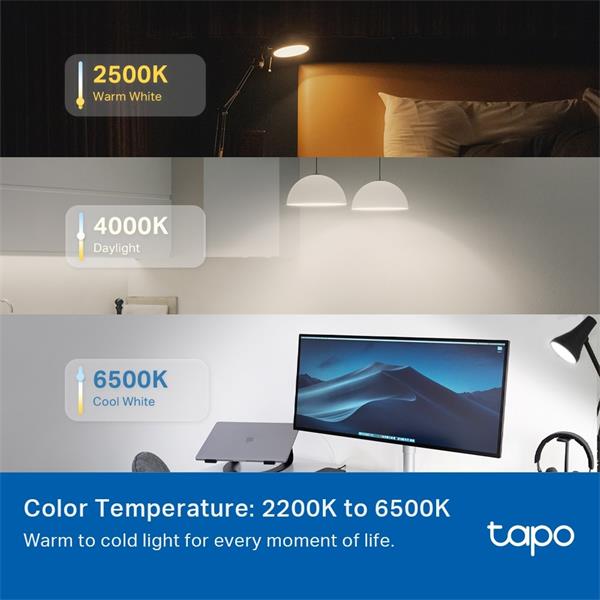 Smart Light Bulb, Multicolor,Matter SPEC: A60 bulb, E27 base, 220~240V, 50/60 Hz, 8.6W, 16 Million Colors, 2500K-6500K,  