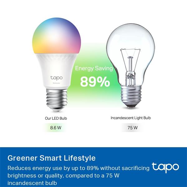 Smart Light Bulb, Multicolor,Matter SPEC: A60 bulb, E27 base, 220~240V, 50/60 Hz, 8.6W, 16 Million Colors, 2500K-6500K,  