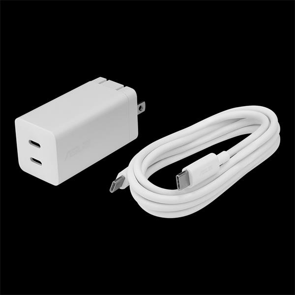 ASUS AC NAPÁJACÍ ADAPTÉR 65W , 2x USB-C GaN, obsahuje 150 cm USB-C - USB-C kábel 