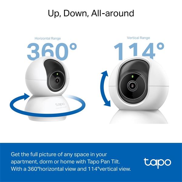 Pan/Tilt AI Home Security Wi-Fi Camera
SPEC: 3K 5MP (2880×1620), 2.4 GHz, Horizontal 360o 
FEATURE: Pan/Tilt, Smart AI 