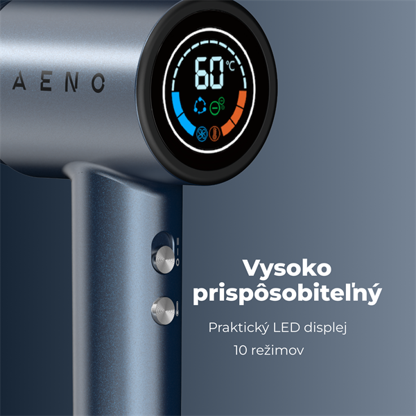 AENO vysovýkonný sušič vlasov HD3 v 100km/h, NTC senzor, 1500W, ionizátor,3rýchlosti, 5 trysiek, cest. taška 