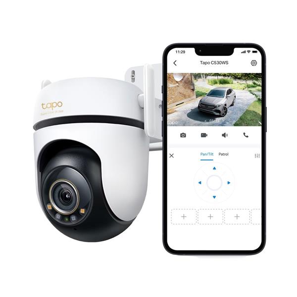 Outdoor Pan/Tilt Security Wi-Fi Camera SPEC: 3K 5MP (2880x1620), 2.4 GHz, 2 × External Antennas, 1 × Ethernet Port, Hori 