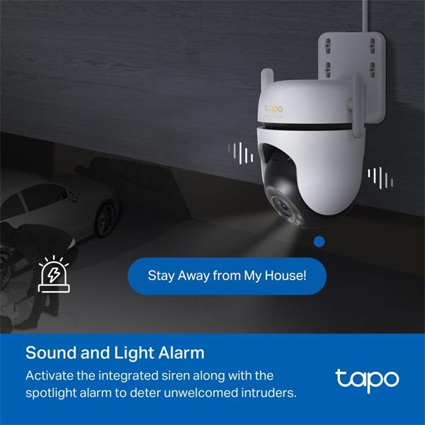 Outdoor Pan/Tilt Security Wi-Fi Camera SPEC: 3K 5MP (2880x1620), 2.4 GHz, 2 × External Antennas, 1 × Ethernet Port, Hori 