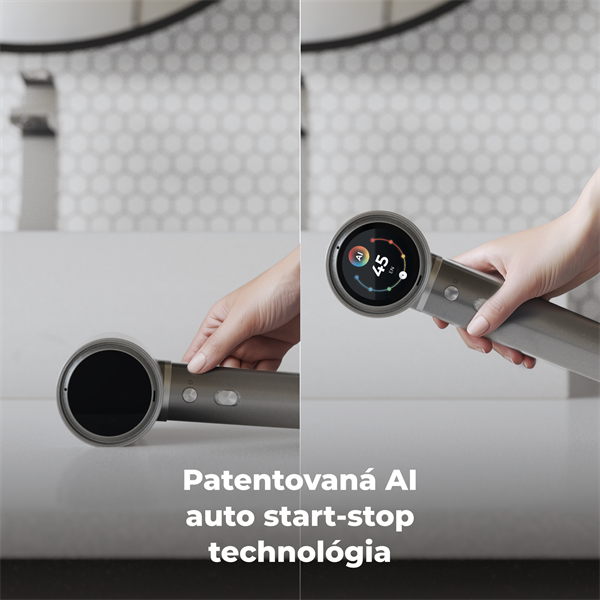 AENO AI ProDryer Fén HD5 šedý, 100km/h, Hlasové ovl., ionizátor, AI, NTC, Gravity/Infra senzor, 67 dB, LED 