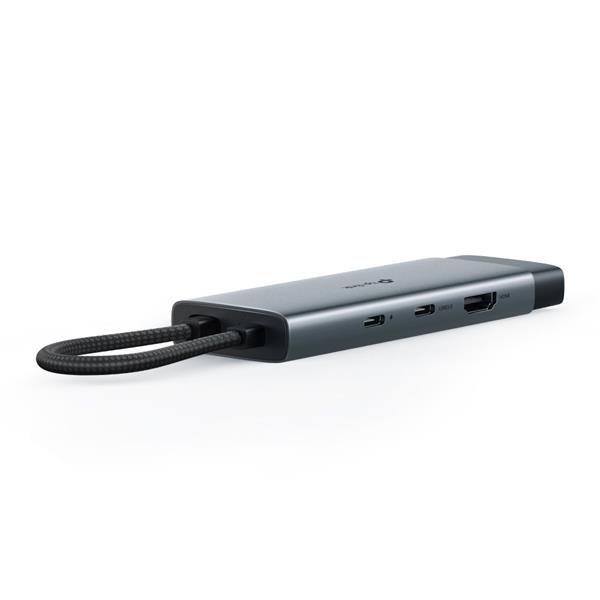 USB Type-C 6-Port Hub SPEC: 1 × USB-C Connector,1 × HDMI 4K 60Hz Port,1 × USB-C PD 100W Port,1 × RJ45 1000Mbps Port,2 ×  