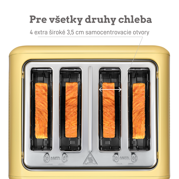 BUYDEEM Hriankovač na 4 plátky, model DT640E, farba jemná žltá, EU 