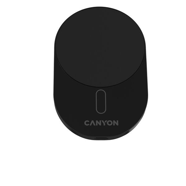 Canyon OnGrip 105, bezdrôtová autonabíjačka, magnetické uchytenie mobilu, 15W, 1x USB-C 20W. čierna 