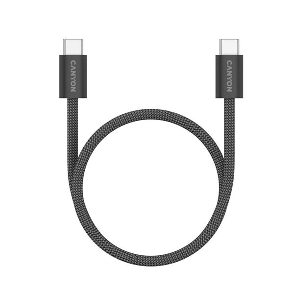 Canyon CCMG60AB15, 1 m kábel, USB-C / USB-C, magnet, PD 60 W, opletený, čierny 