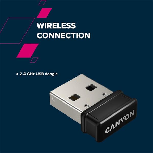 Canyon HKB-W03 bezdrôtová klávesnica 2.4GHz, plnohodnotná veľkosť, 105 kláv., 11 multim,, 1x AAA bat, SK/CZ, béžová  