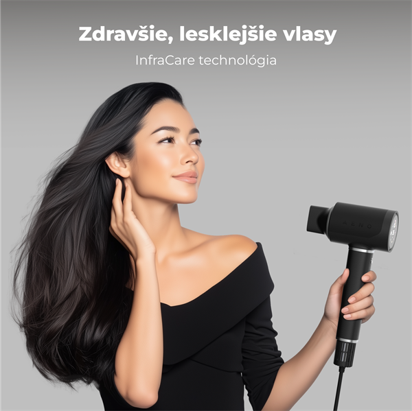 AENO AI ProDryer Fén HD5 čierny, 100km/h, Hlasové ovl., ionizátor, AI, NTC, Gravity/Infra senzor, 67 dB, LED 