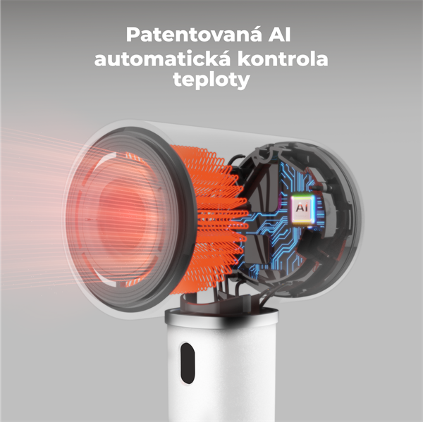 AENO AI ProDryer Fén HD5 biely, 100km/h, Hlasové ovl., ionizátor, AI, NTC, Gravity/Infra senzor, 67 dB, LED 