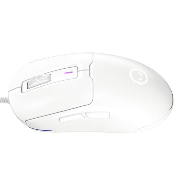 Lorgar MSA10, pokročilá herná myš, USB, 6 prog. tlačidiel, 12 000 dpi, podsvietenie RGB, biela 