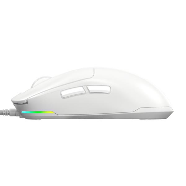 Lorgar MSA10, pokročilá herná myš, USB, 6 prog. tlačidiel, 12 000 dpi, podsvietenie RGB, biela 