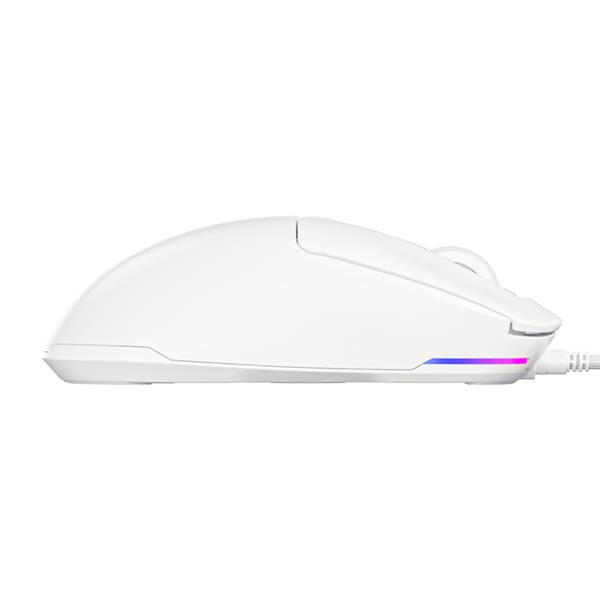Lorgar MSA10, pokročilá herná myš, USB, 6 prog. tlačidiel, 12 000 dpi, podsvietenie RGB, biela 