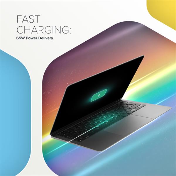 Canyon Hexagon 65, vysokorýchlostná univerzálna nabíjačka do steny, 65W, 2x USB-C + 1x USB-A, biela 