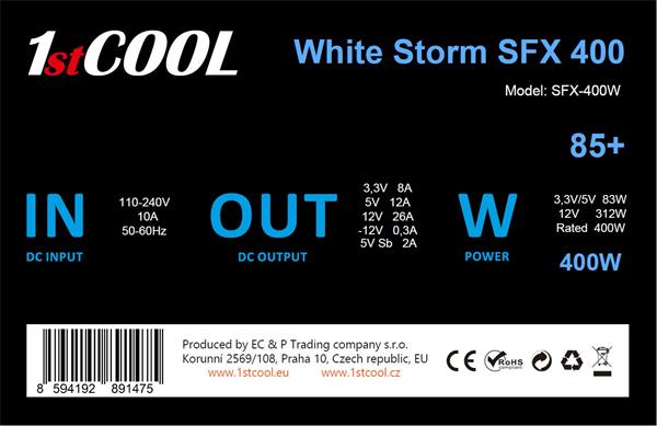 1stCOOL WHITE STORM SFX 400W 85+ 