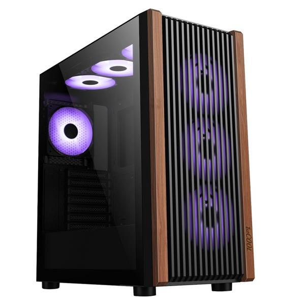 1stCOOL G6 Noble Wood Decor TS, skrinka ATX, USB3.0, USB-C, priehľadnná bočnica 