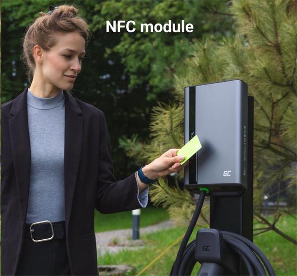 Green Cell GC HabuDen Wallbox 22kW prémiová nabíjacia stanica pre elektrické vozidlá s aplikáciou a RFID, 7,5m kábel 
