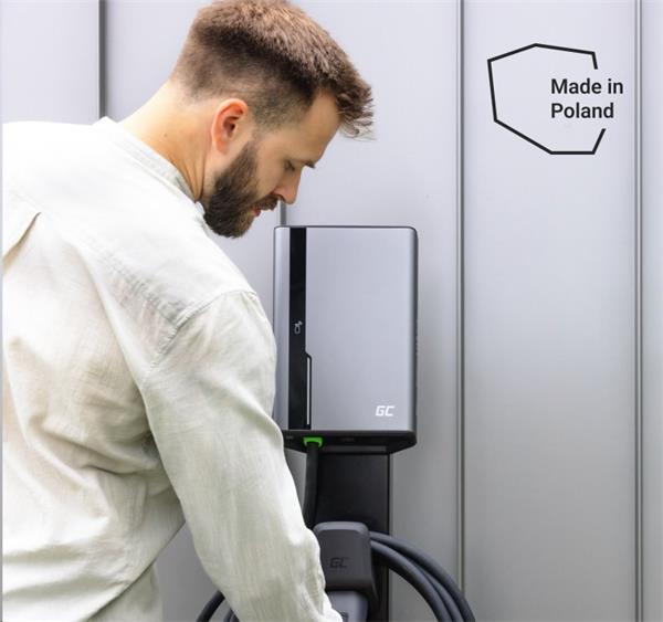 Green Cell GC HabuDen Wallbox 22kW prémiová nabíjacia stanica pre elektrické vozidlá s aplikáciou a RFID, 7,5m kábel 
