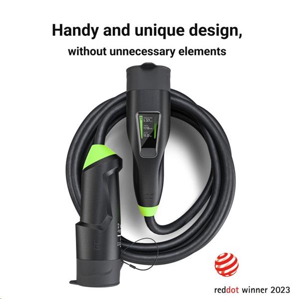 Green Cell Habu Mobillná EV nabíjačka 11kW,7 m,Type 2CEE pre nabíjanie elektromobilu,2 v 1 Wallbox v kábli s GC Apkou 