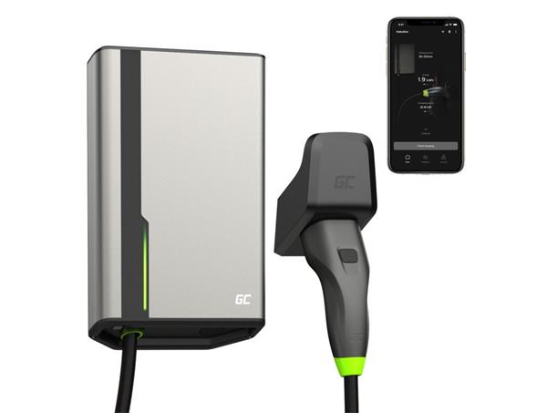 Green Cell GC HbuDen Wallbox 22kW prémiová nabíjacia stanica pre elektrické vozidlá s aplikáciou, 5m kábel 