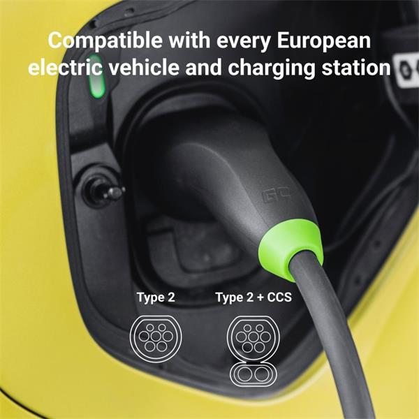 Nabíjací kábel Green Cell GC Snap Typ 2 pre elektromobily 11kW 7m pre Tesla Model Y 3 SX, VW ID.4, Kia EV6, Hyundai ION 