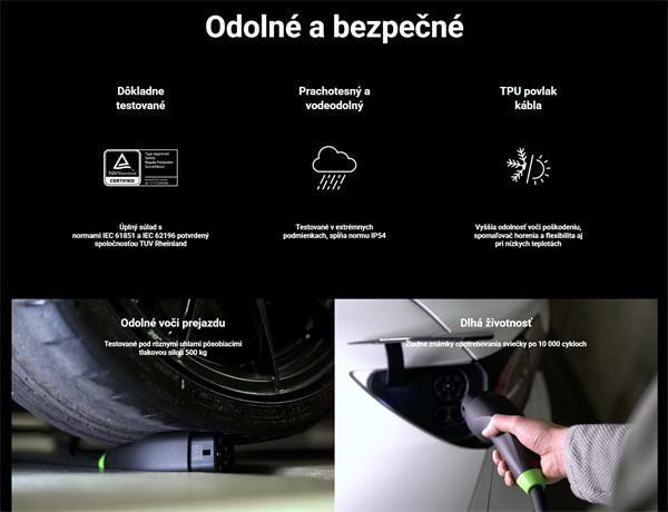 Nabíjací kábel Green Cell GC Snap Typ 2 pre elektromobily 11kW 7m pre Tesla Model Y 3 SX, VW ID.4, Kia EV6, Hyundai ION 