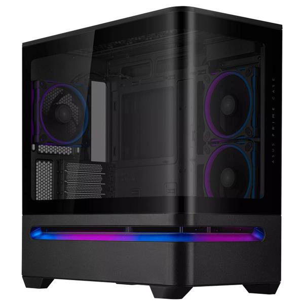 ASUS PRIME AP202 TG ARGB BLACK, 3x ARGB fan, mATX, USB-C, čierna 